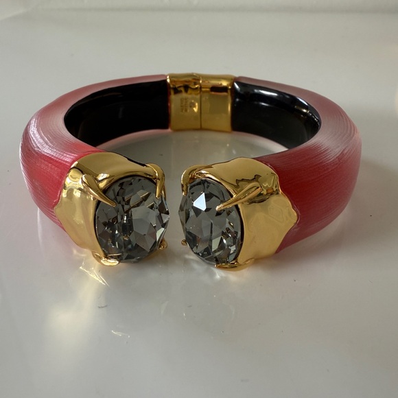 ALEXIS BITTAR Bonbon Crystal Lucite Hinge Bracelet - Red - Picture 1 of 8